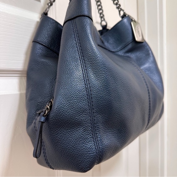 Coach Edie 31 Large Hobo in Midnight Navy Pebbled Leather LIKE NEW - Picture 4 of 15